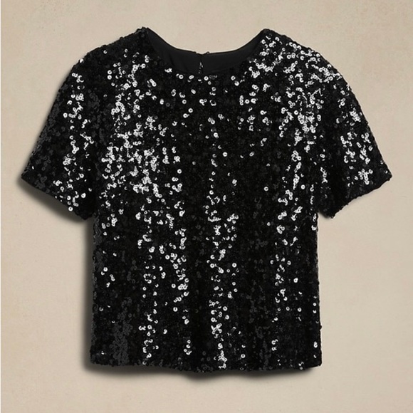 Gorgeous NWT (Never Worn) Sequin Top, Color: Black, & Size: XL - Picture 3 of 12